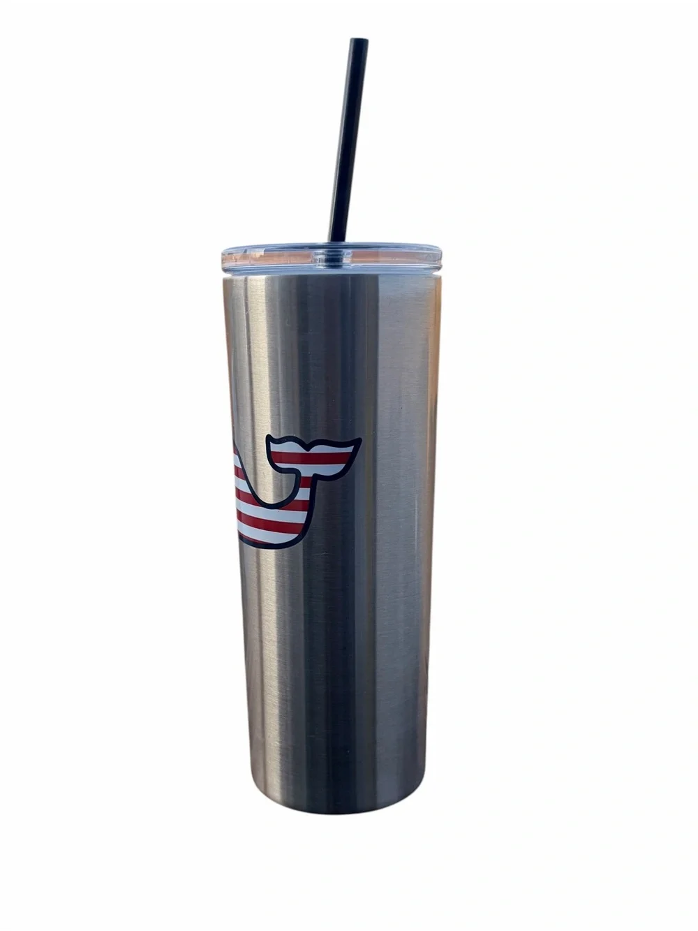 VINEYARD VINES X TARGET FLAG WHALE INSULATED TUMBLER WITH STRAW 22.5 OZ